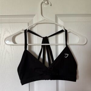 Gymshark Black Strappy Sports Bra Moisture-Wicking